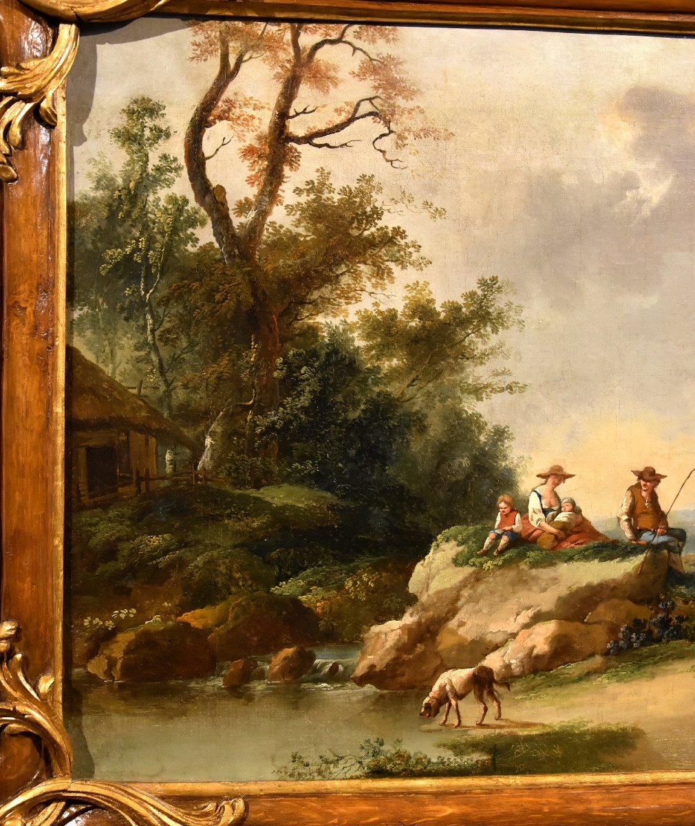 Landscape With A River And Shepherds At Rest, Francesco Zuccarelli (1702–1788), Circle Of-photo-4