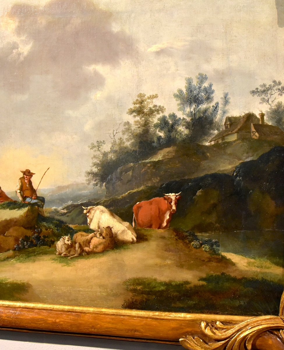 Landscape With A River And Shepherds At Rest, Francesco Zuccarelli (1702–1788), Circle Of-photo-2