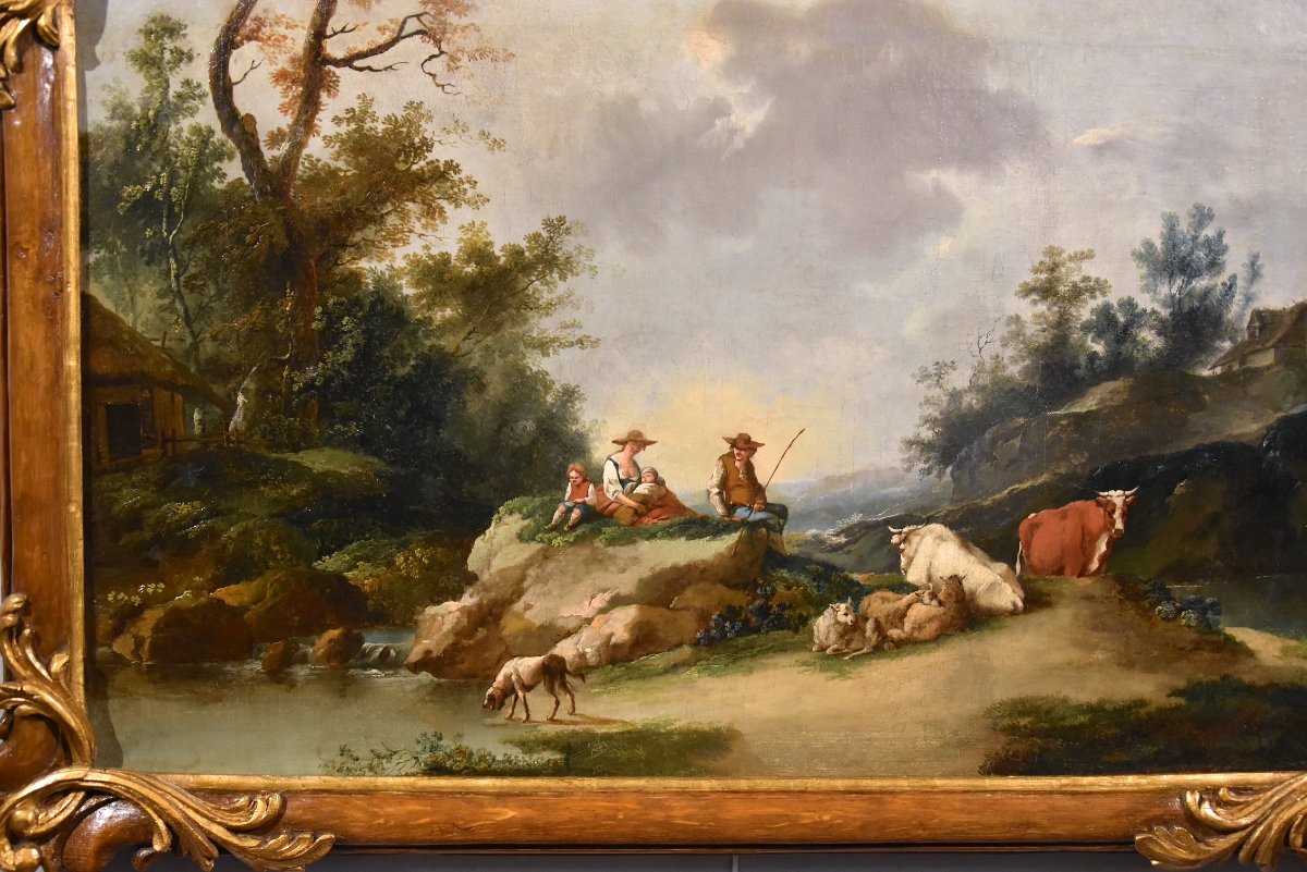 Landscape With A River And Shepherds At Rest, Francesco Zuccarelli (1702–1788), Circle Of-photo-6