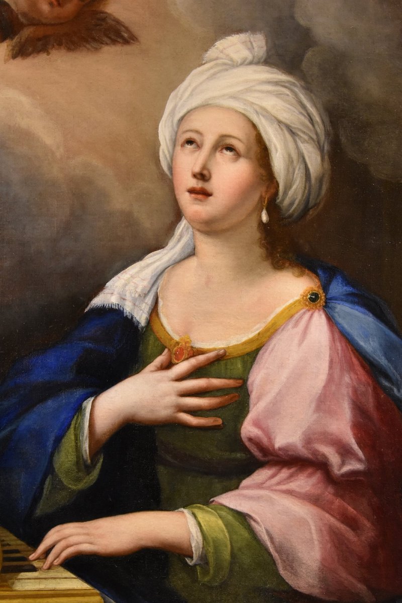 Sainte Cécile Et Deux Angelots, Lucas De La Haye Dit Luca Fiammingo (Nivelles 1612 -Rome 1682) -photo-5