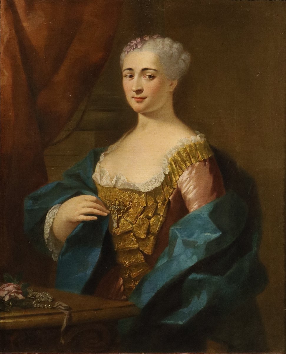 Portrait d'une dame, Jean-Baptiste van Loo (Aix-en-Provence, 1684 - 1745) entourage-photo-2