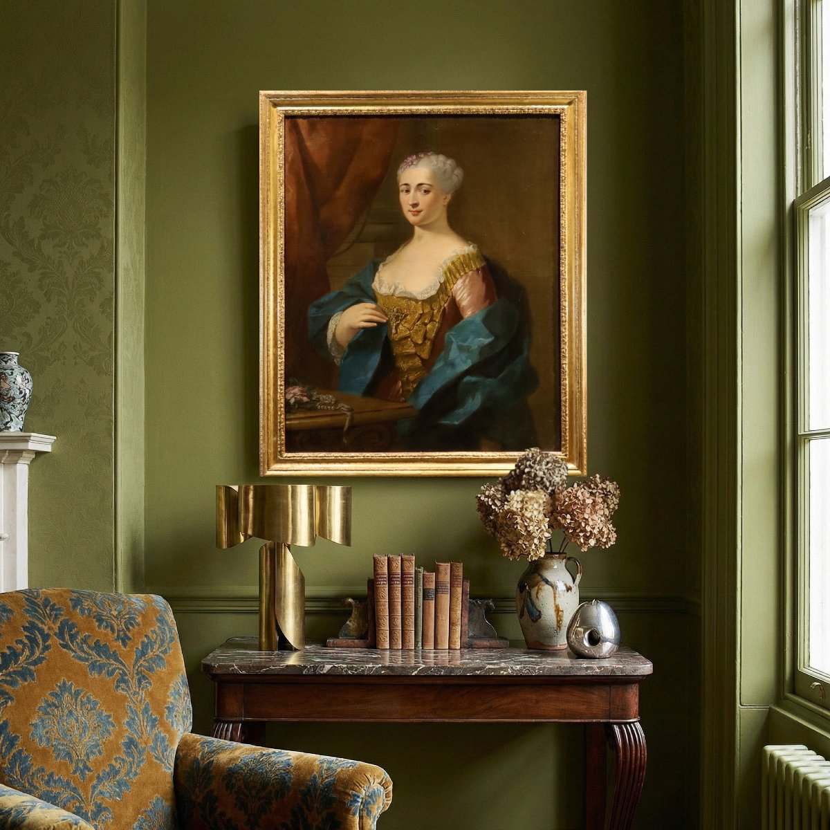 Portrait d'une dame, Jean-Baptiste van Loo (Aix-en-Provence, 1684 - 1745) entourage-photo-3