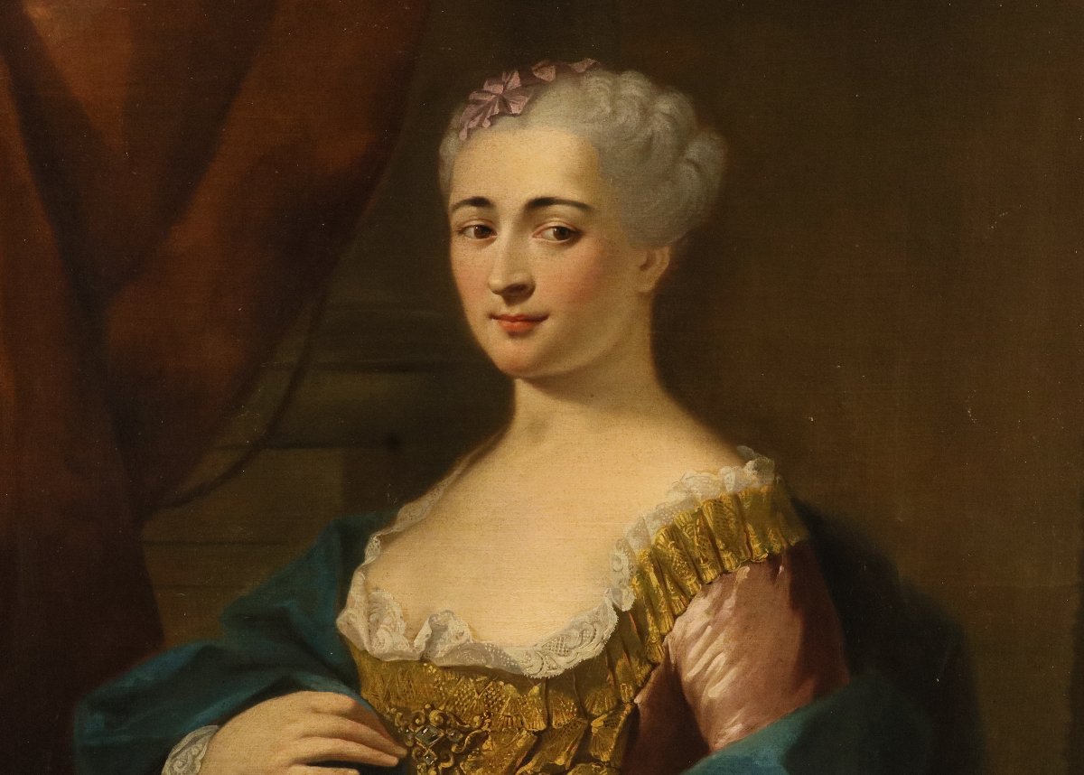 Portrait d'une dame, Jean-Baptiste van Loo (Aix-en-Provence, 1684 - 1745) entourage-photo-1
