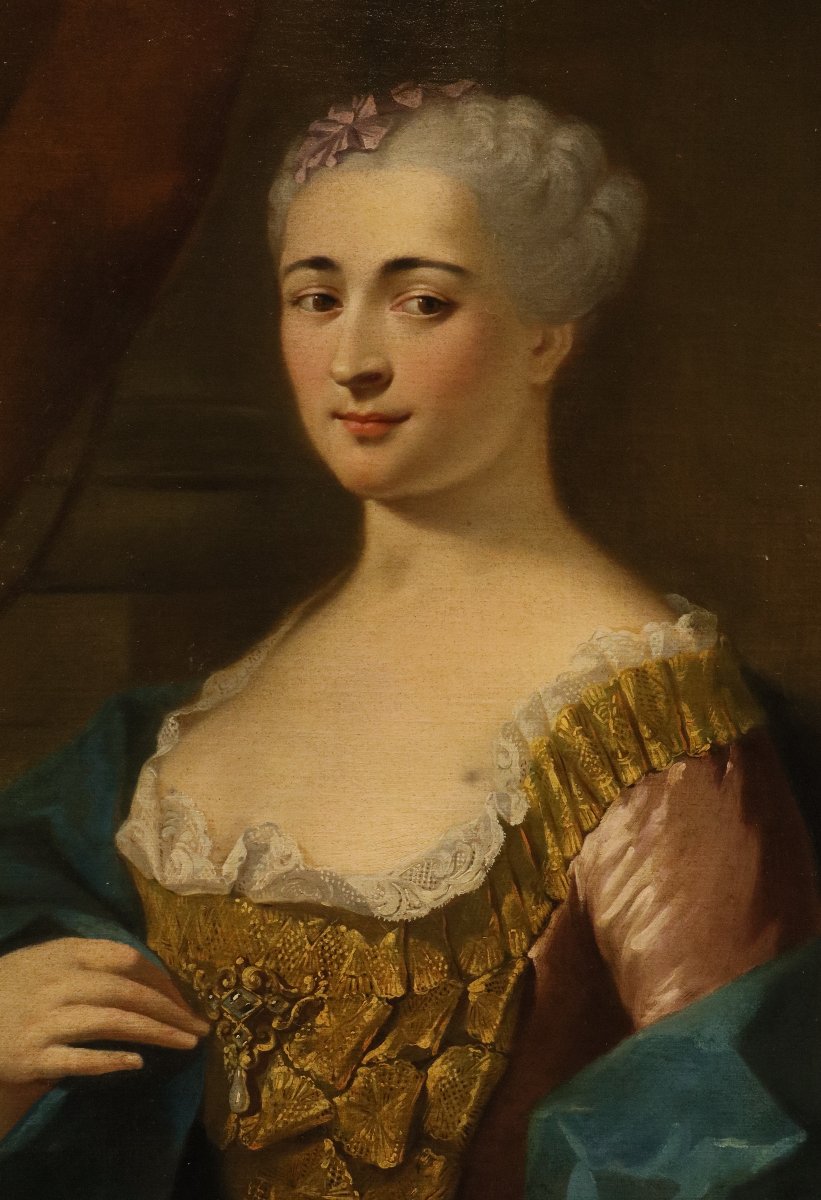 Portrait d'une dame, Jean-Baptiste van Loo (Aix-en-Provence, 1684 - 1745) entourage-photo-6
