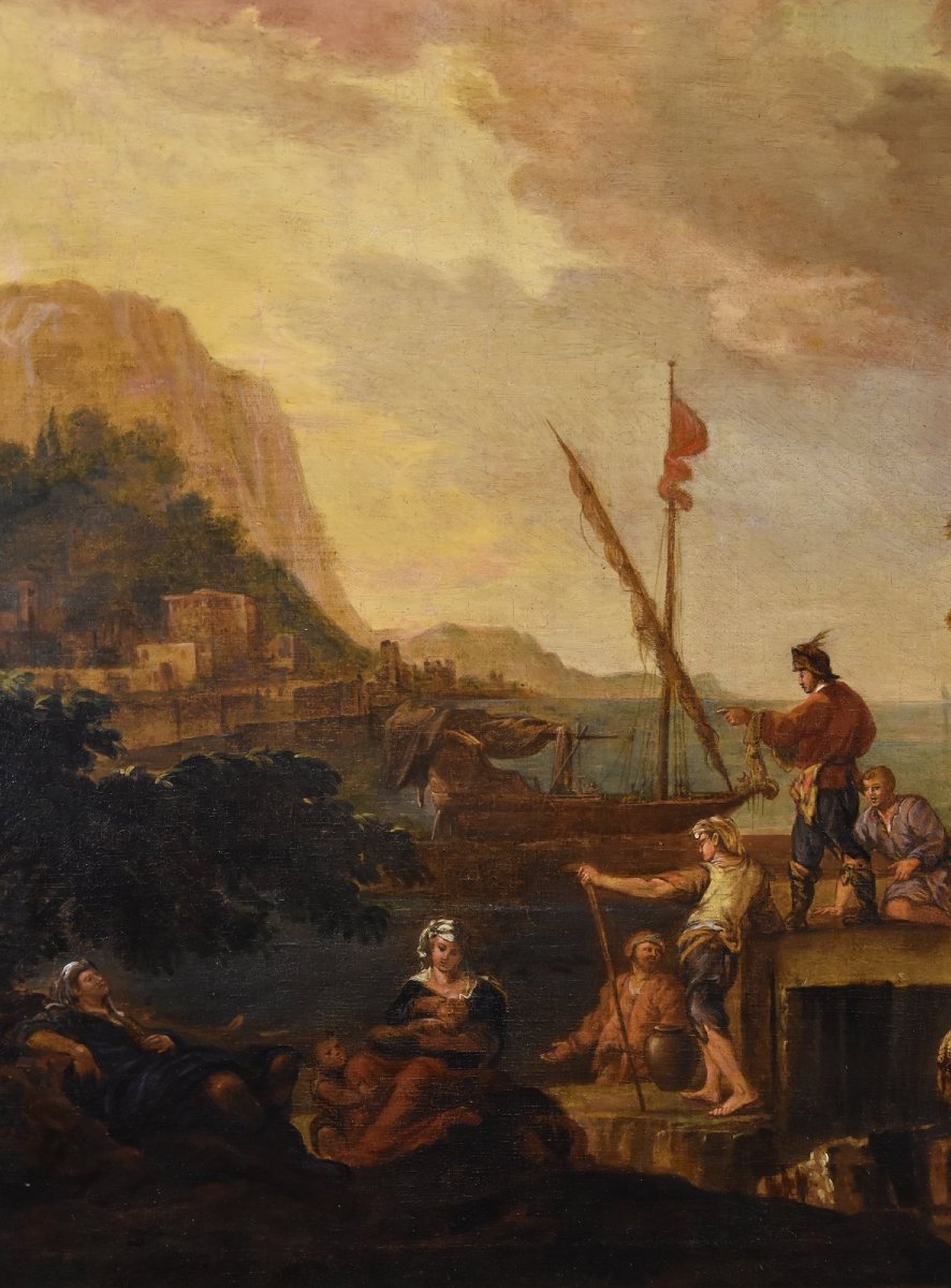 Jacob De Heush (utrecht 1657 – Amsterdam 1701), Coastal Landscape With Architectural Ruins-photo-3