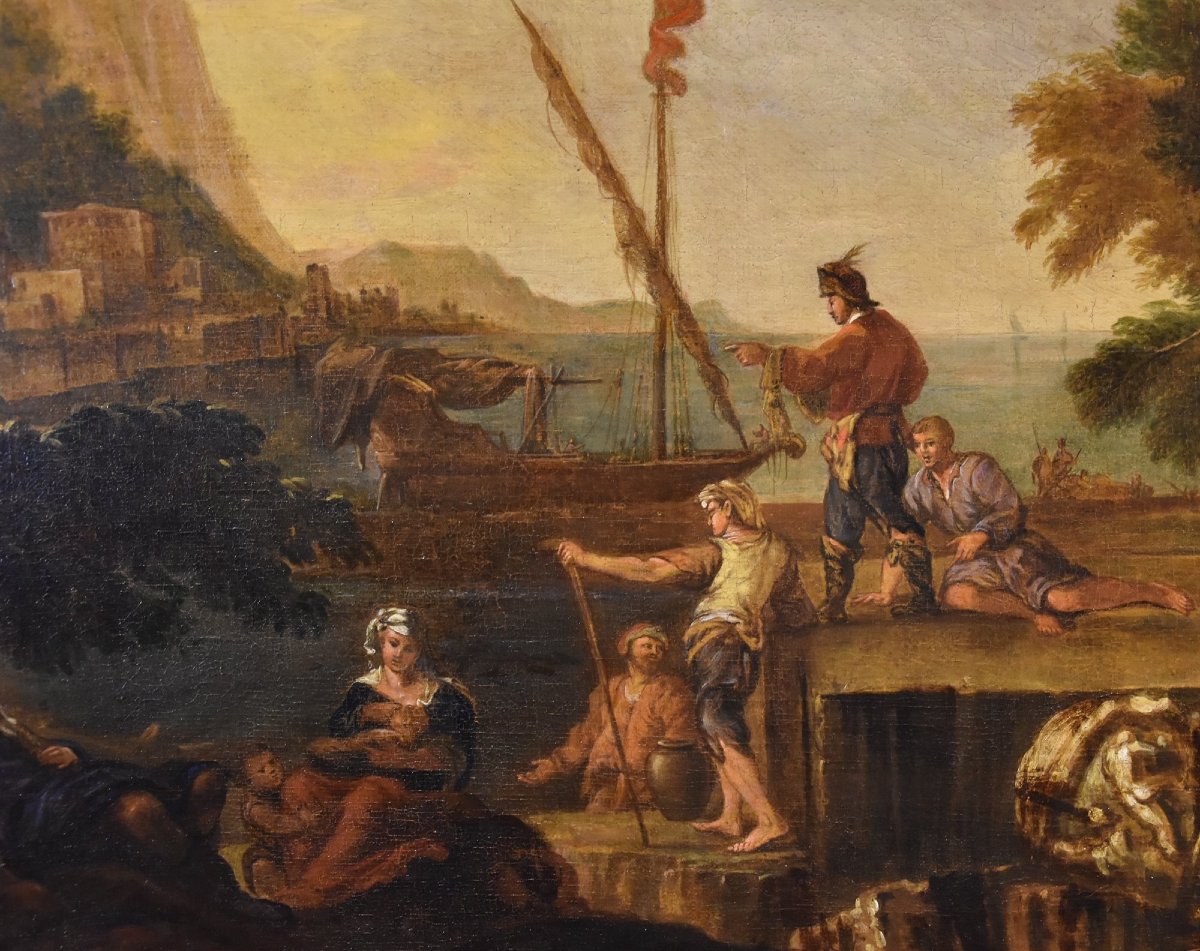 Jacob De Heush (utrecht 1657 – Amsterdam 1701), Coastal Landscape With Architectural Ruins-photo-2