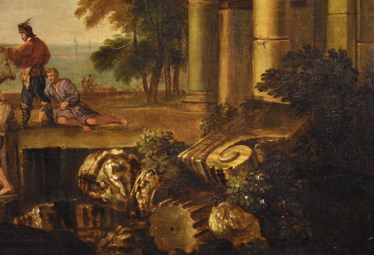 Jacob De Heush (utrecht 1657 – Amsterdam 1701), Coastal Landscape With Architectural Ruins-photo-4
