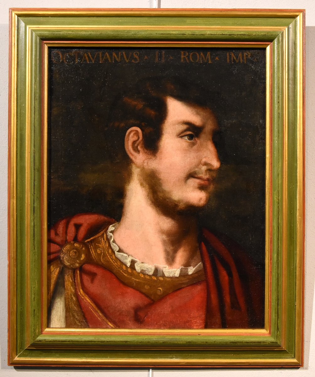 Les Empereurs Julius Caesar Et Octavien, Suiveur De Tiziano Vecellio (1490 -1576)-photo-2