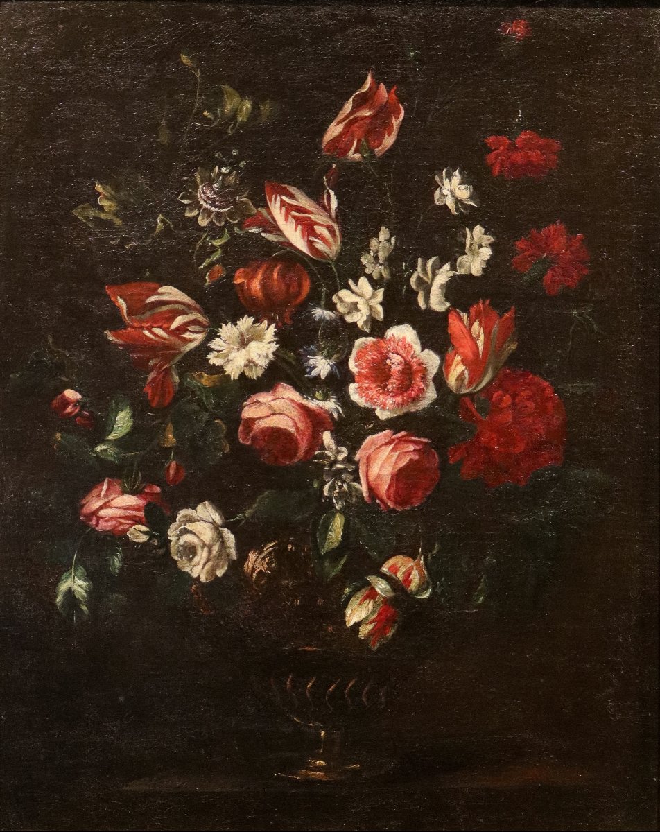 Nature morte avec vase de fleurs, Giovanni Stanchi (Rome, 1608 - 1675) Atelier-photo-2
