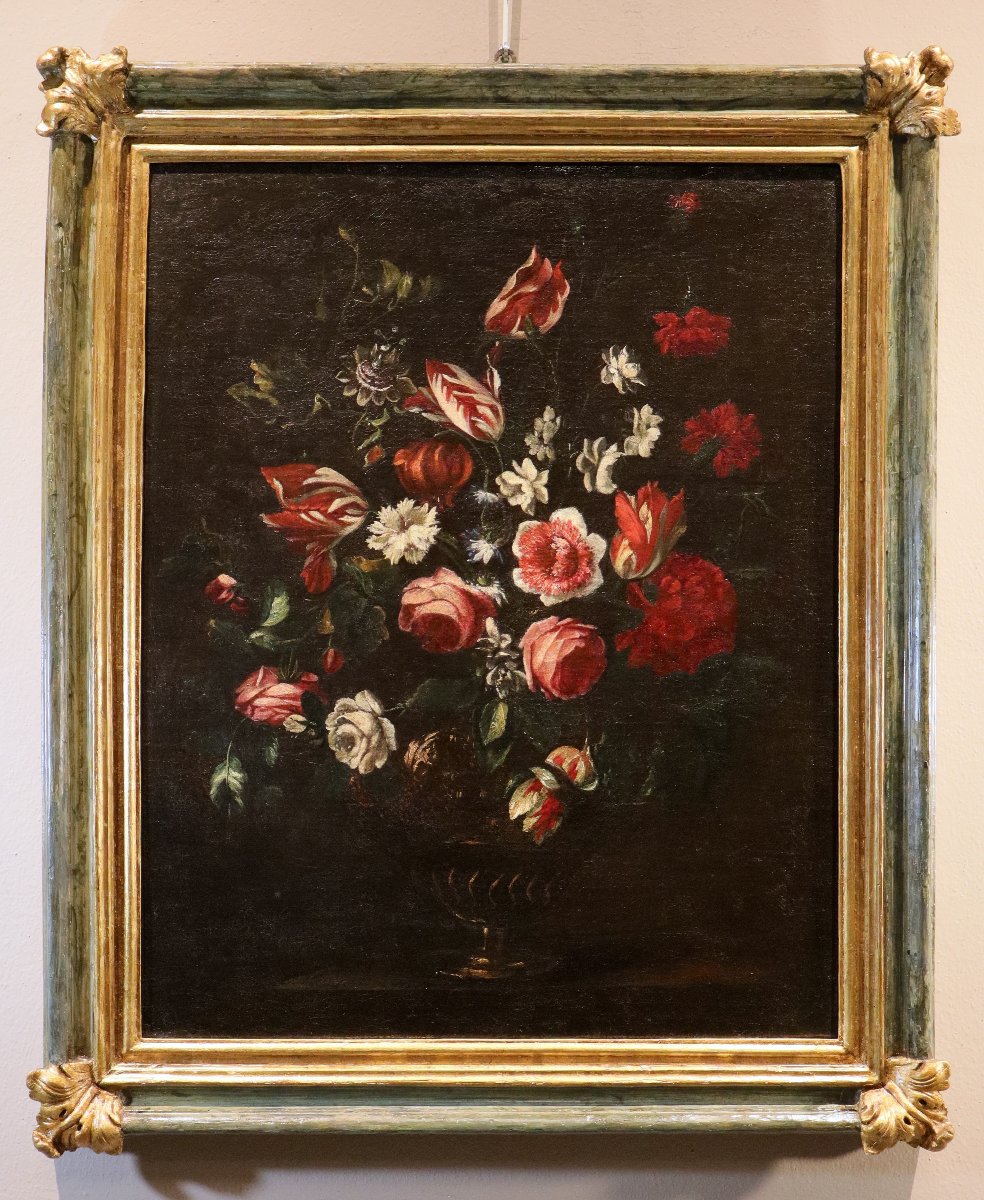 Nature morte avec vase de fleurs, Giovanni Stanchi (Rome, 1608 - 1675) Atelier