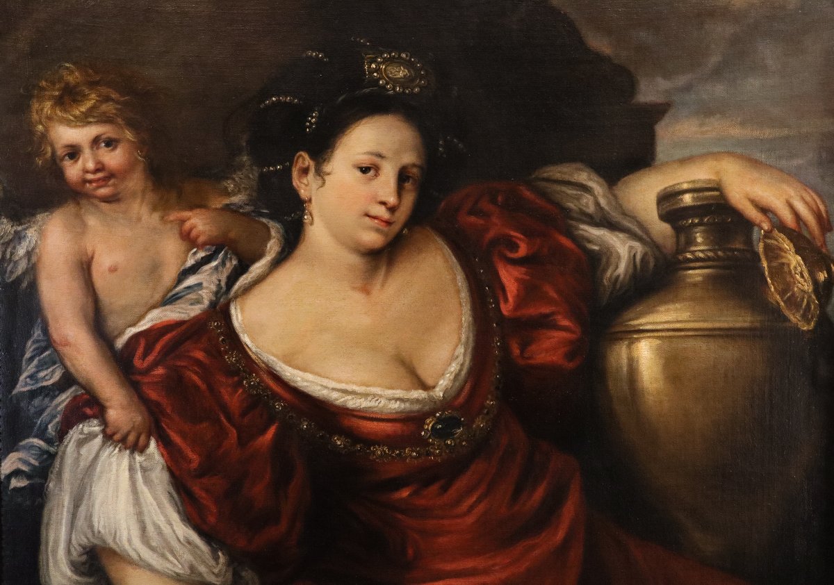 La reine Artémise avec un cupidon, Francesco Cairo (Milan, 1607 - 1665) atelier de-photo-3