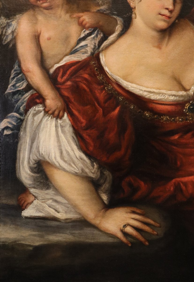 La reine Artémise avec un cupidon, Francesco Cairo (Milan, 1607 - 1665) atelier de-photo-2