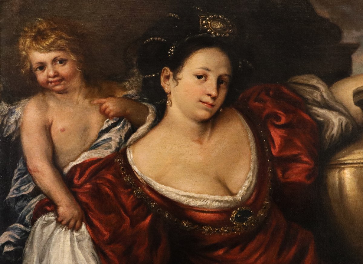 La reine Artémise avec un cupidon, Francesco Cairo (Milan, 1607 - 1665) atelier de-photo-4
