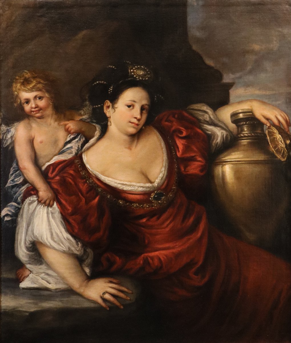 La reine Artémise avec un cupidon, Francesco Cairo (Milan, 1607 - 1665) atelier de