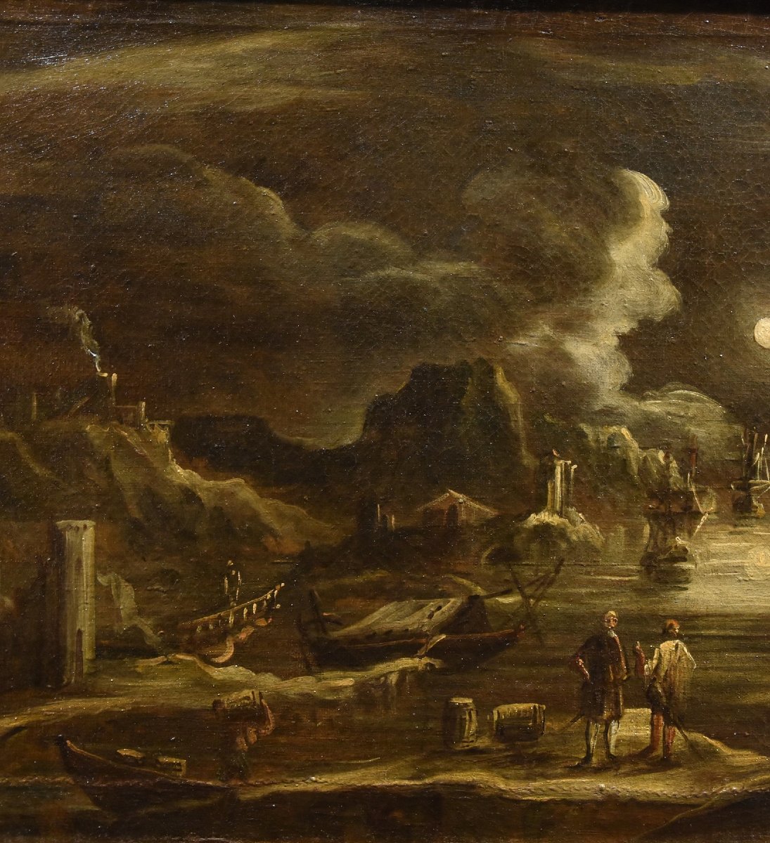 Moonlit Harbor View, Giovanni Grevenbroeck (netherlands, C. 1650 – Milan 1699)-photo-4