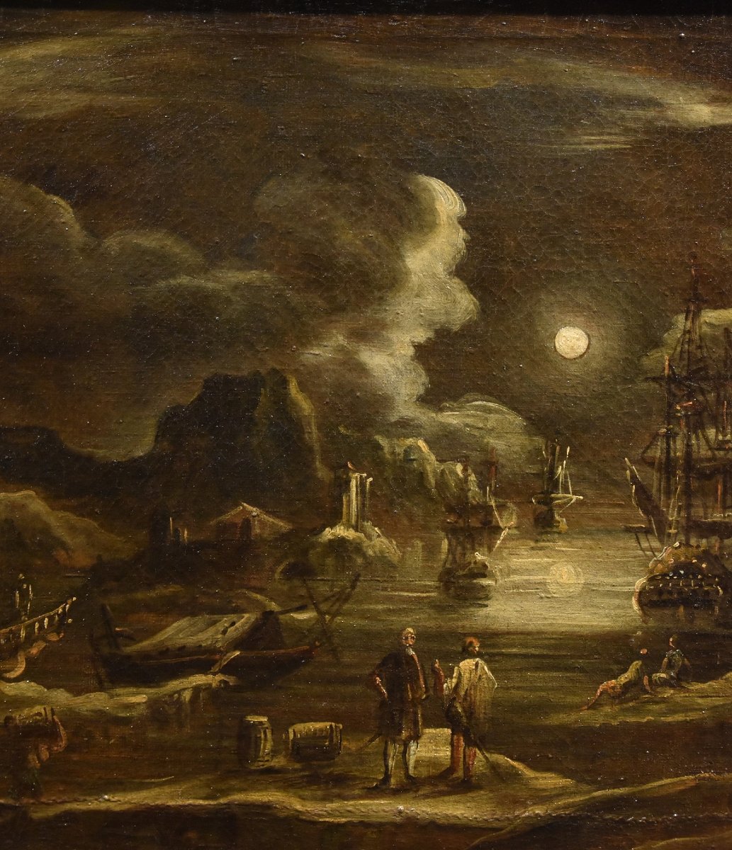 Moonlit Harbor View, Giovanni Grevenbroeck (netherlands, C. 1650 – Milan 1699)-photo-1
