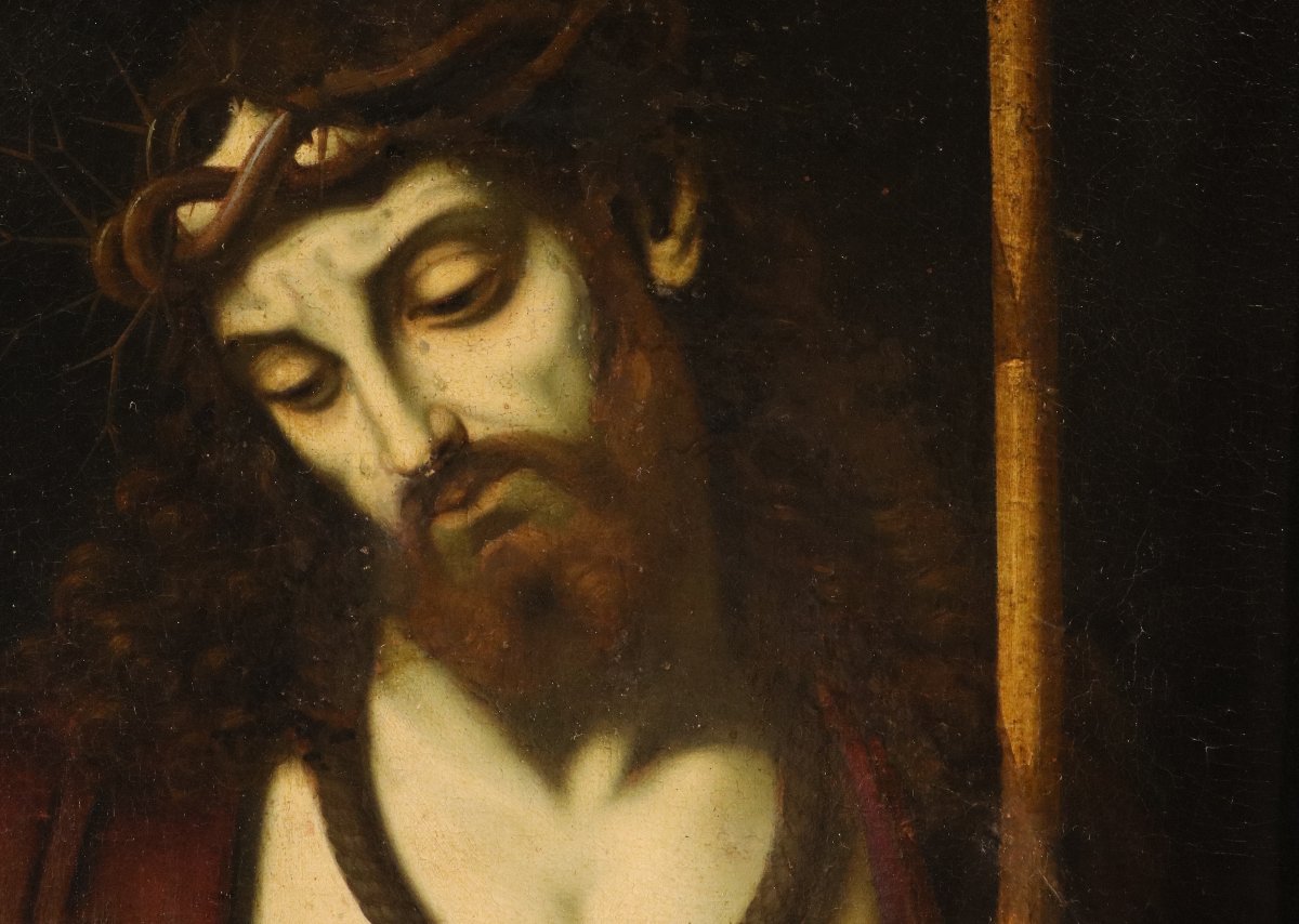 Ecce Homo, Andrea Solario (Milan, vers 1470 – Milan, 1524) suiveur de-photo-4