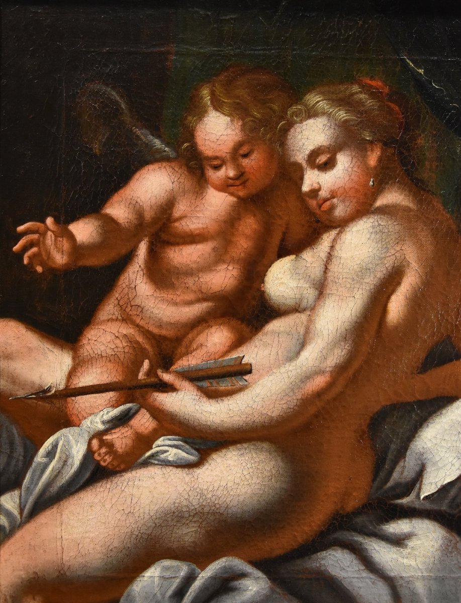 Vénus et Cupidon, Peintre vénitien du XVIIe-XVIIIe siècle-photo-4