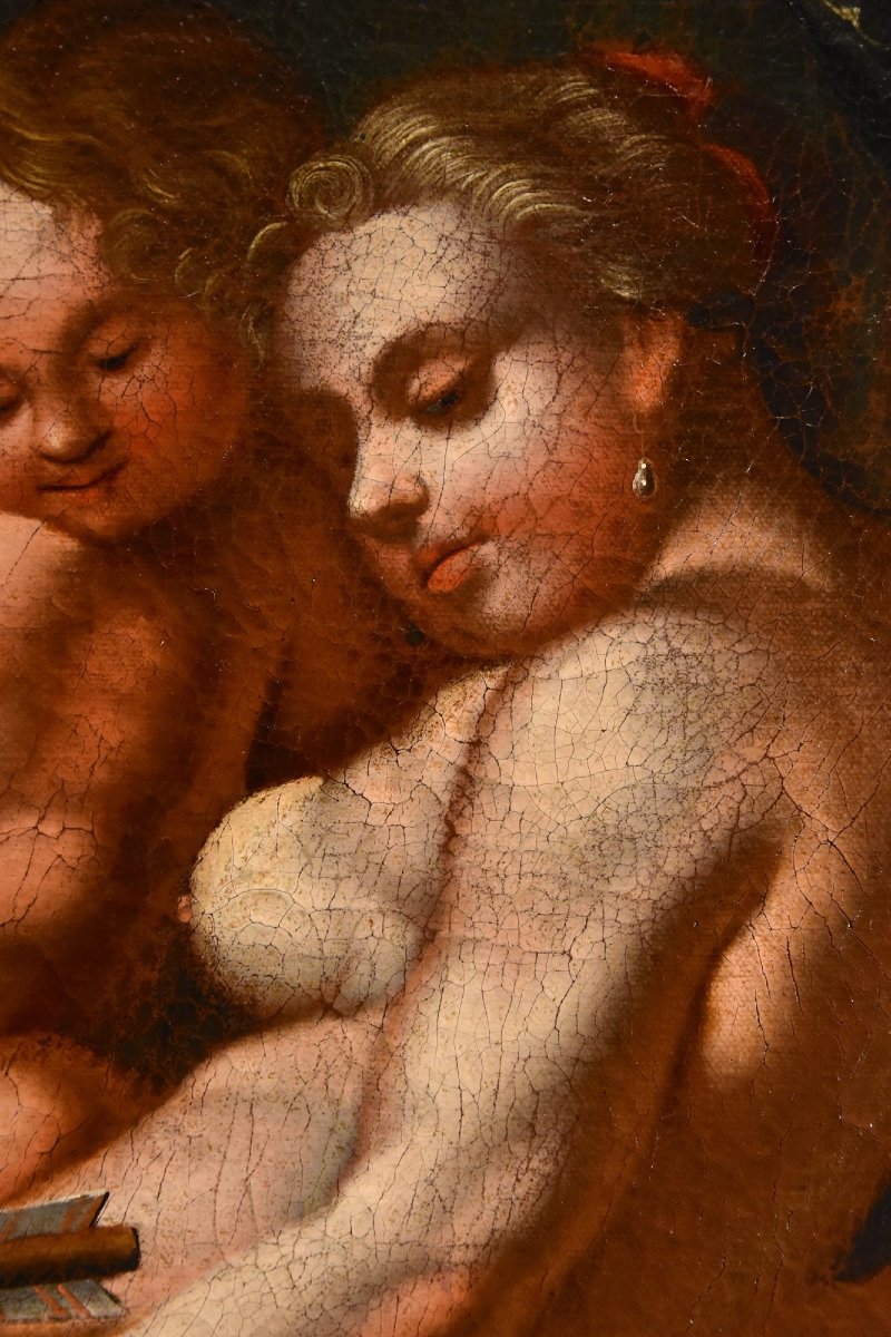 Vénus et Cupidon, Peintre vénitien du XVIIe-XVIIIe siècle-photo-3