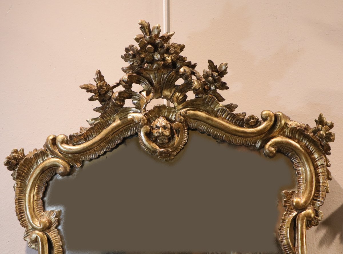 Paire de miroirs rocaille, Italie (Naples) XVIIIe siècle-photo-1