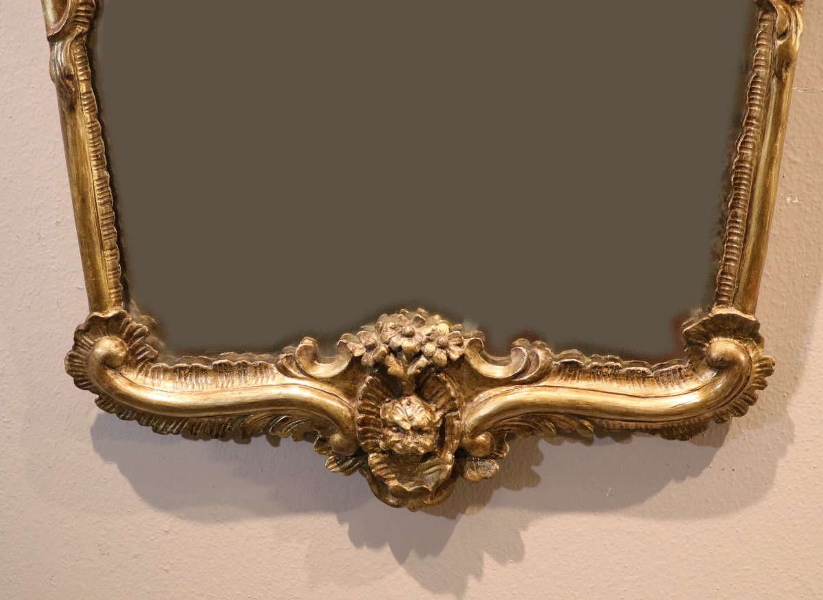 Paire de miroirs rocaille, Italie (Naples) XVIIIe siècle-photo-2