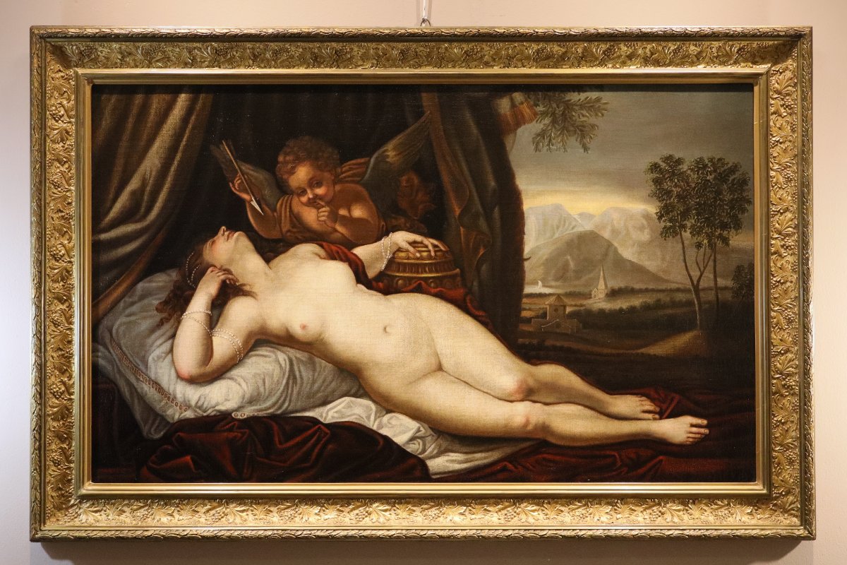 Sleeping Venus With Cupid, Alessandro Varotari, Known As "il Padovanino" (1588–1649) Workshop Of-photo-2