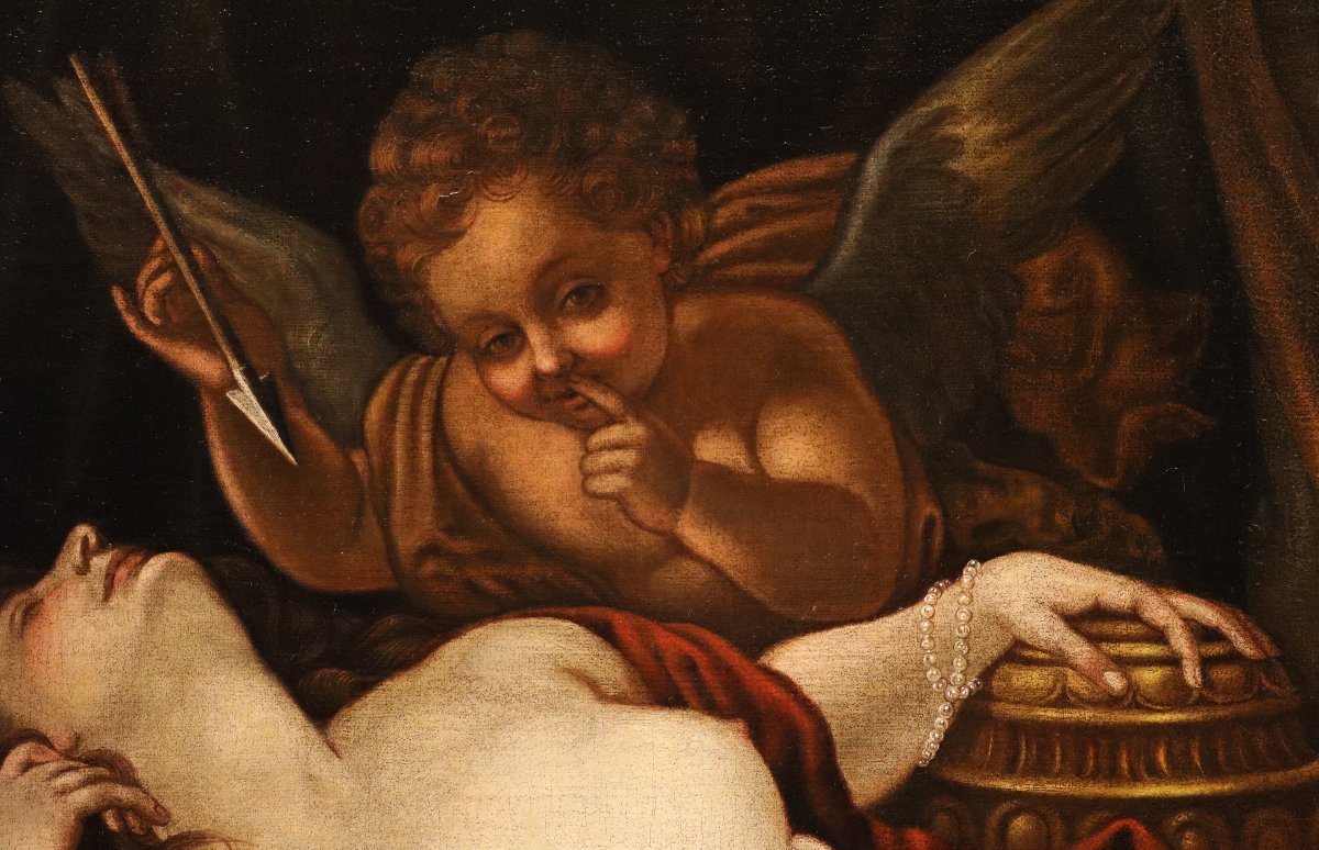 Sleeping Venus With Cupid, Alessandro Varotari, Known As "il Padovanino" (1588–1649) Workshop Of-photo-2