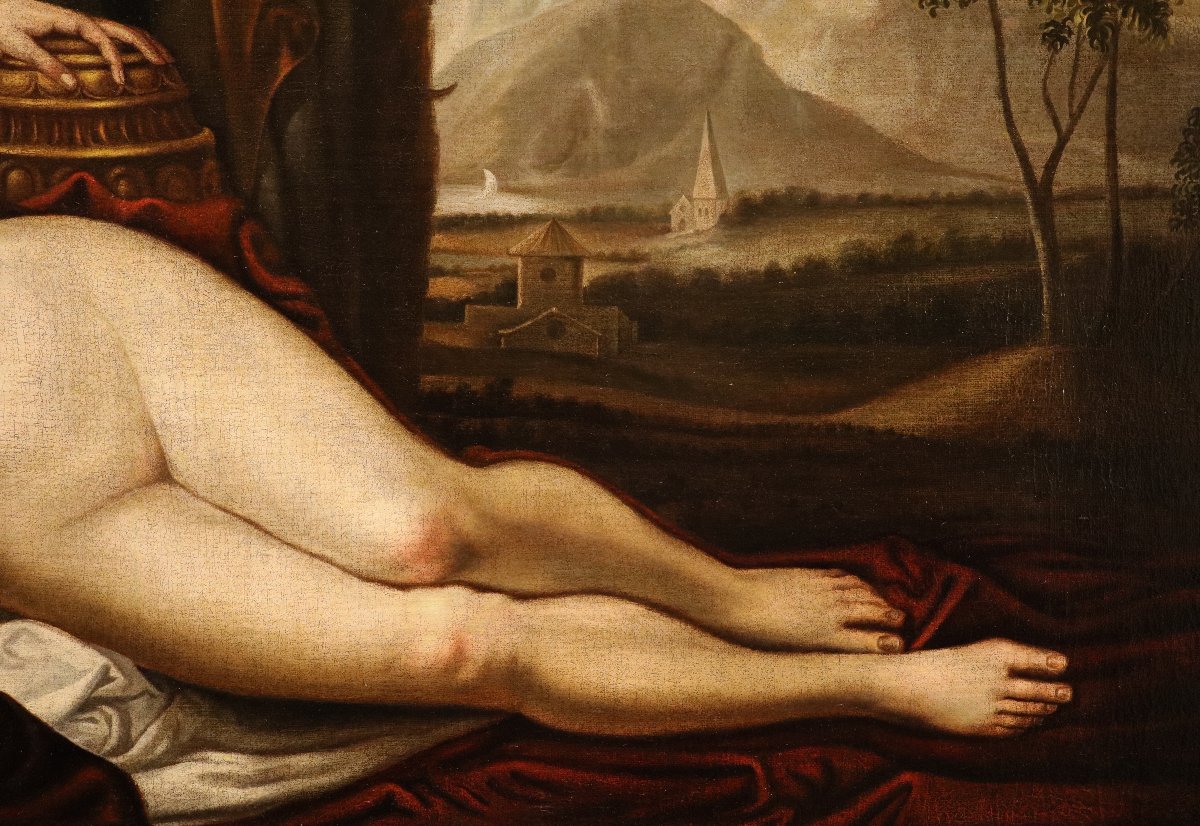 Sleeping Venus With Cupid, Alessandro Varotari, Known As "il Padovanino" (1588–1649) Workshop Of-photo-3