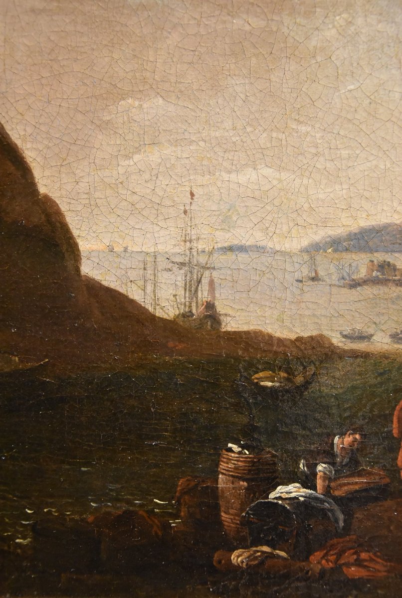 Thomas Wyck (1616 - 1677) Signé, Vue côtière de la Méditerranée-photo-5