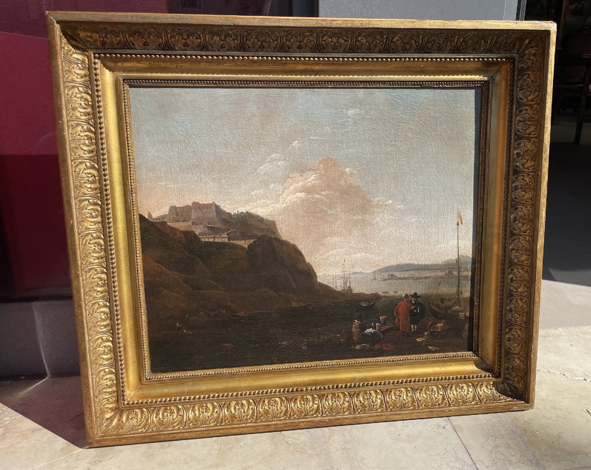 Thomas Wyck (1616 - 1677) Signé, Vue côtière de la Méditerranée-photo-6