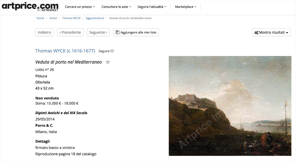 Thomas Wyck (1616 - 1677) Signé, Vue côtière de la Méditerranée-photo-7