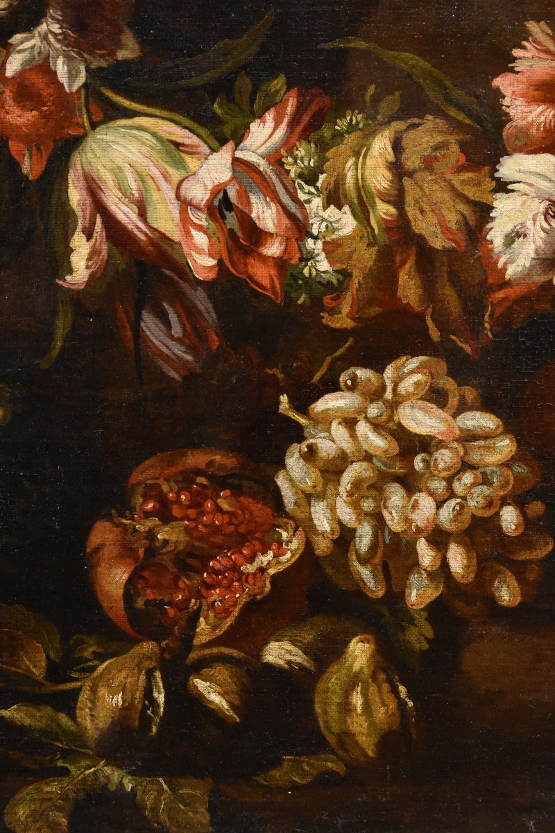 Still Life With A Garland Of Flowers And Fruit, Aniello Ascione (naples, Documented From 1680 To 1708)-photo-4