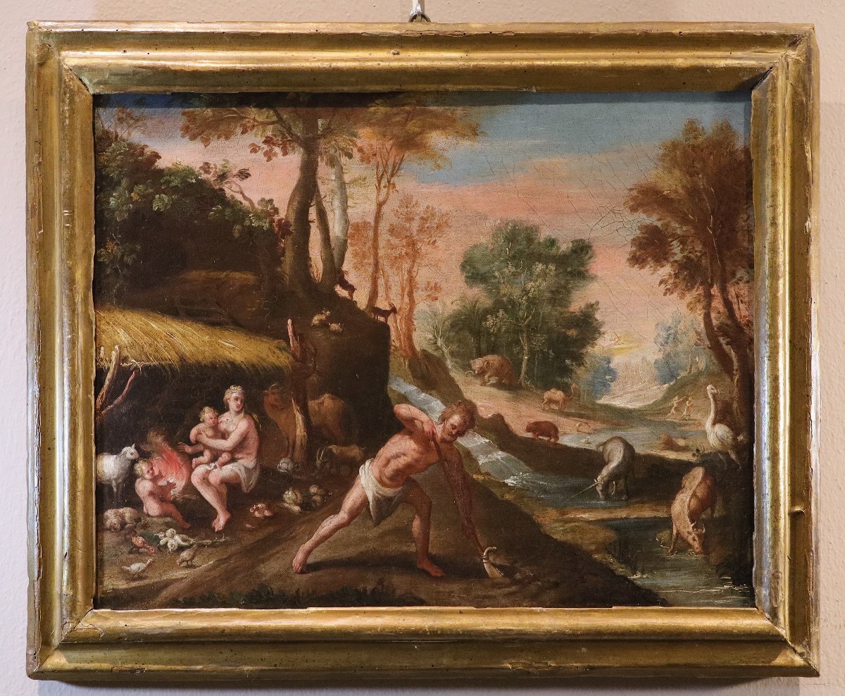 Maarten De Vos (antwerp, 1532–1603), Adam And Eve After The Fall / Cain And Abel-photo-3
