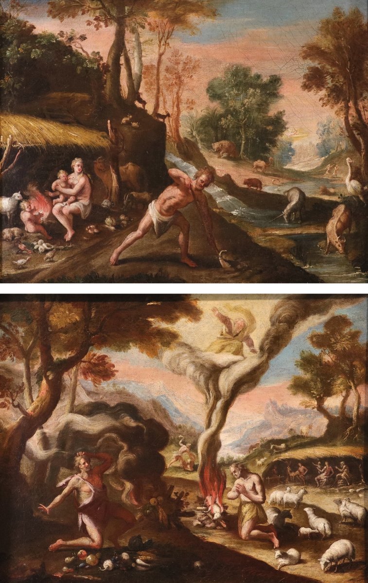Maarten De Vos (antwerp, 1532–1603), Adam And Eve After The Fall / Cain And Abel