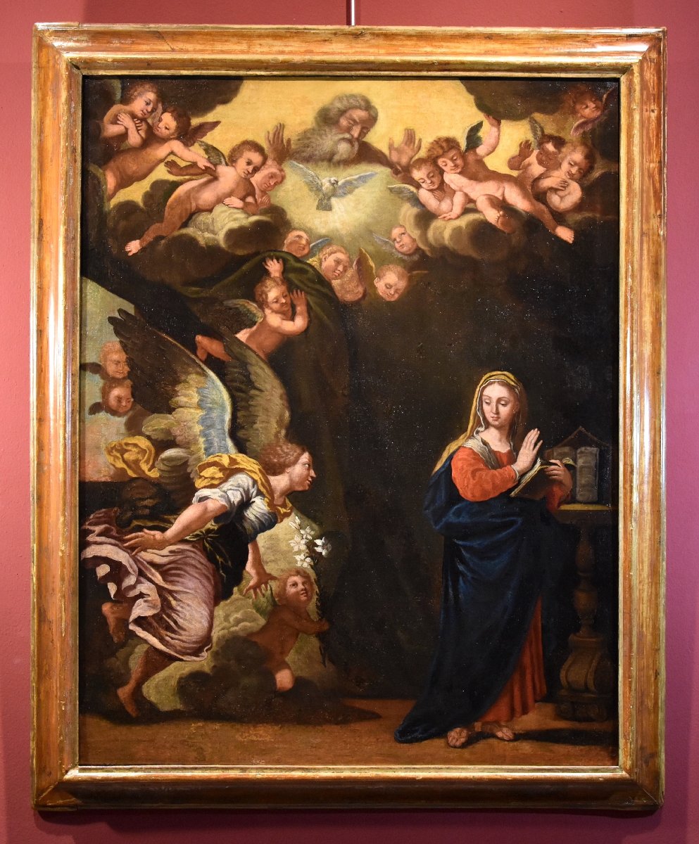 L'Annonciation, Girolamo Bonini, Dit Anconitano (Ancône 1600 - Bologne 1680 C.)  -photo-2