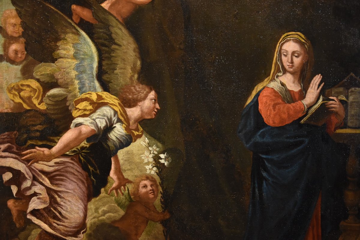 L'Annonciation, Girolamo Bonini, Dit Anconitano (Ancône 1600 - Bologne 1680 C.)  -photo-1