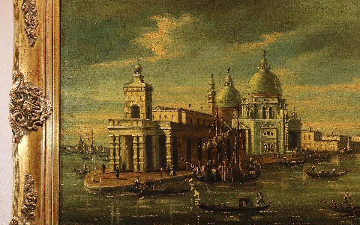 Vue de Venise avec l'embouchure du Grand Canal, F. Guarana (signé en bas à droite)-photo-3