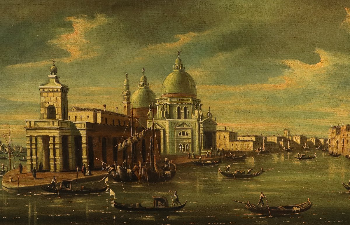 Vue de Venise avec l'embouchure du Grand Canal, F. Guarana (signé en bas à droite)-photo-5