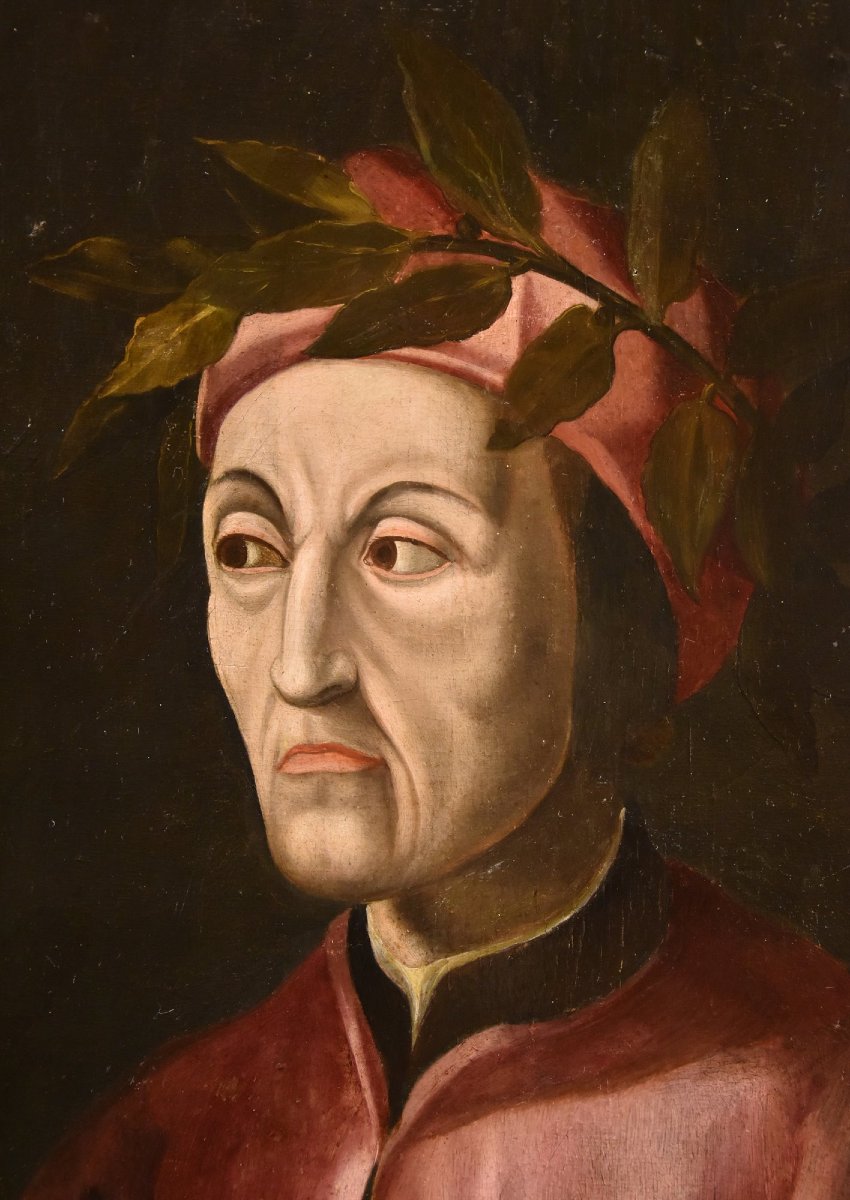 Portrait Of Dante Alighieri, Workshop Of Cristofano Di Papi Dell'altissimo (florence 1525–1605)-photo-2