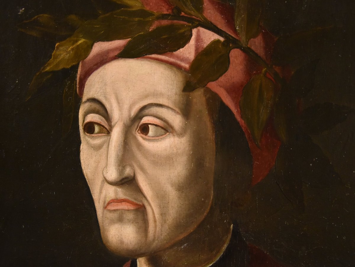 Portrait Of Dante Alighieri, Workshop Of Cristofano Di Papi Dell'altissimo (florence 1525–1605)-photo-2