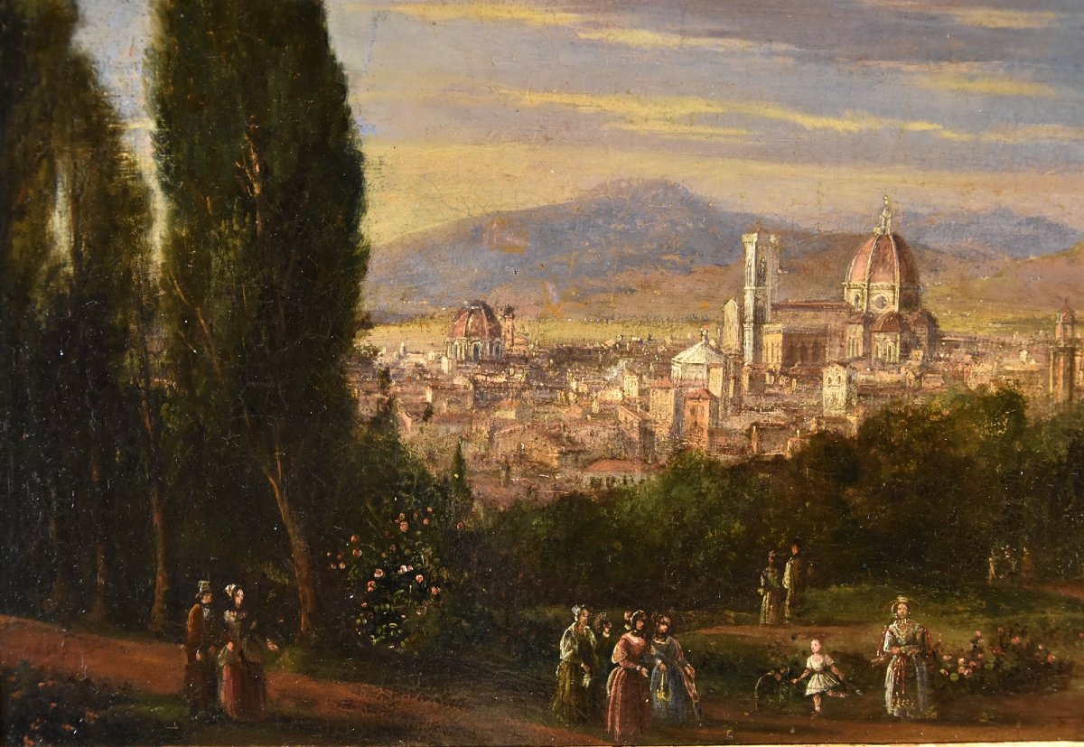 Vue panoramique de Florence, Peintre paysagiste du XVIIIe-XIXe siècle-photo-1