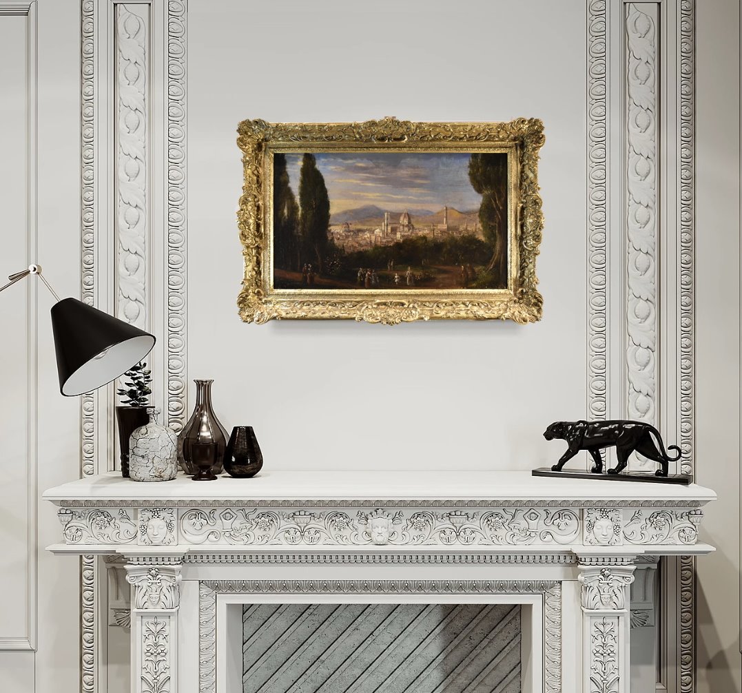 Vue panoramique de Florence, Peintre paysagiste du XVIIIe-XIXe siècle-photo-7