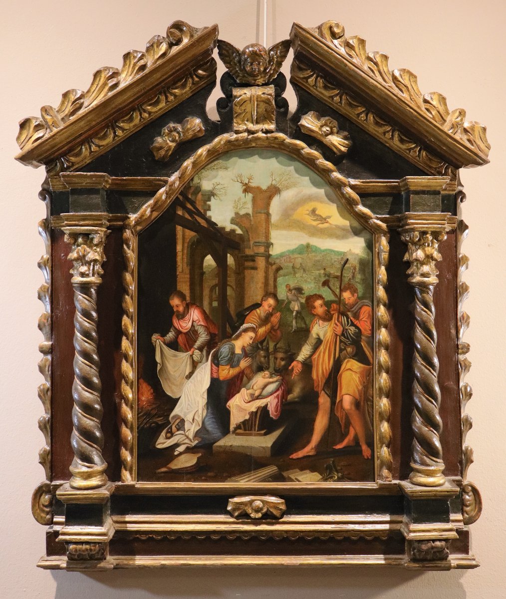 The Adoration Of The Shepherds, Pieter Pourbus (gouda 1523 – Bruges 1584) Circle