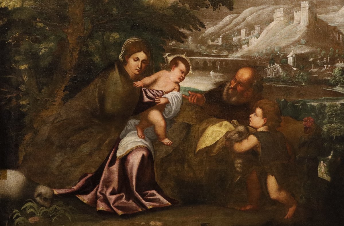 The Holy Family, School Of Tiziano Vecellio (pieve Di Cadore, 1490 – Venice, 1576)-photo-3