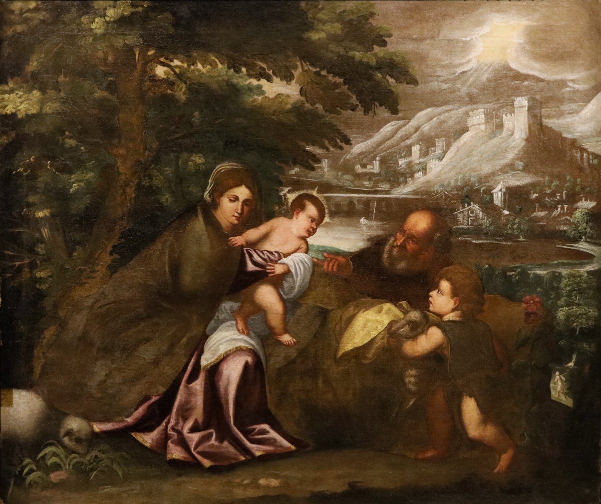 The Holy Family, School Of Tiziano Vecellio (pieve Di Cadore, 1490 – Venice, 1576)