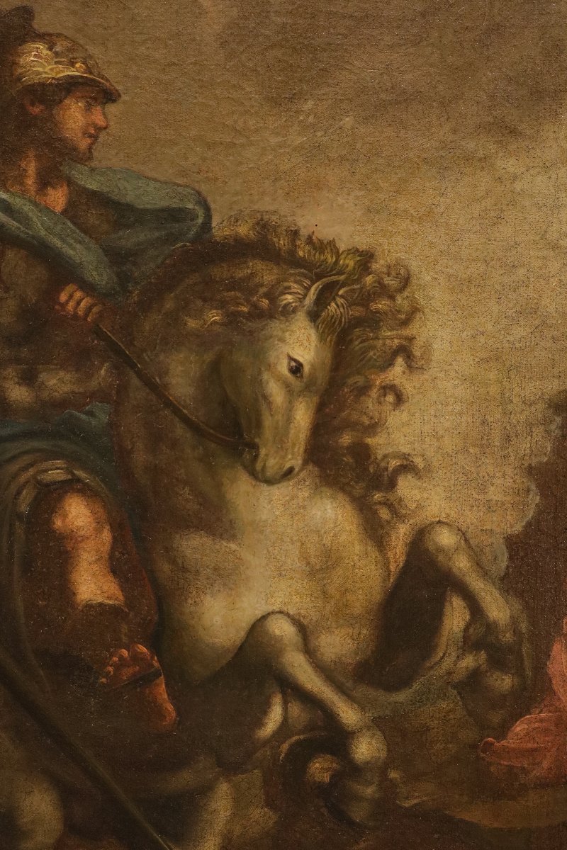 Saint Georges et le dragon, École toscane XVIIe/XVIIIe siècles -photo-2