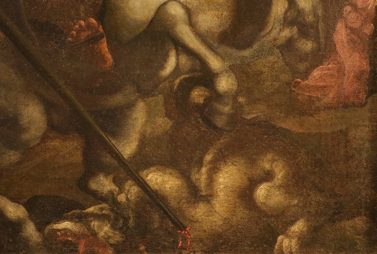 Saint Georges et le dragon, École toscane XVIIe/XVIIIe siècles -photo-3