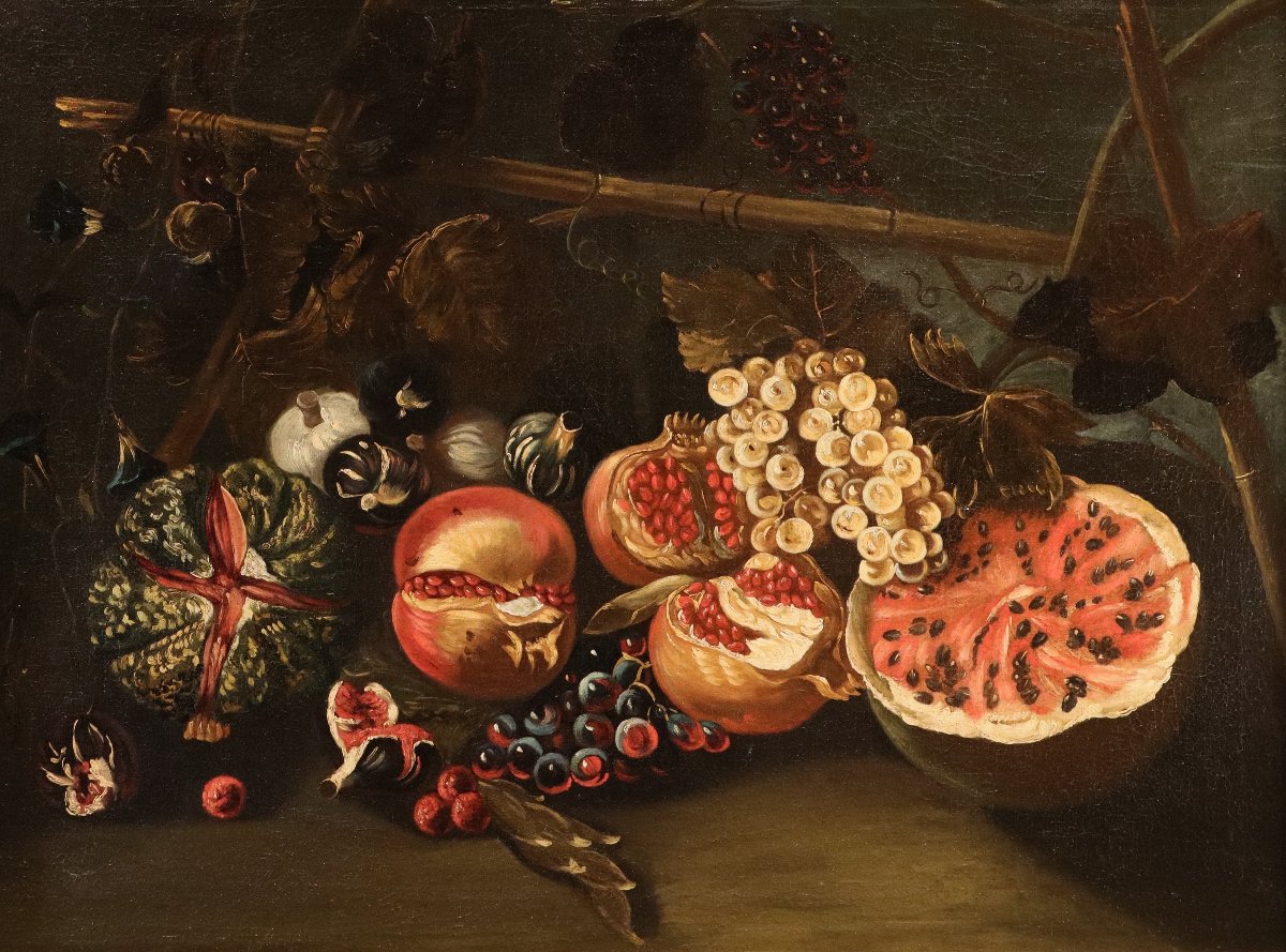 Still Life With Fruit, Michele Pace, Known As Michelangelo Del Campidoglio (rome, 1625–1669)-photo-2