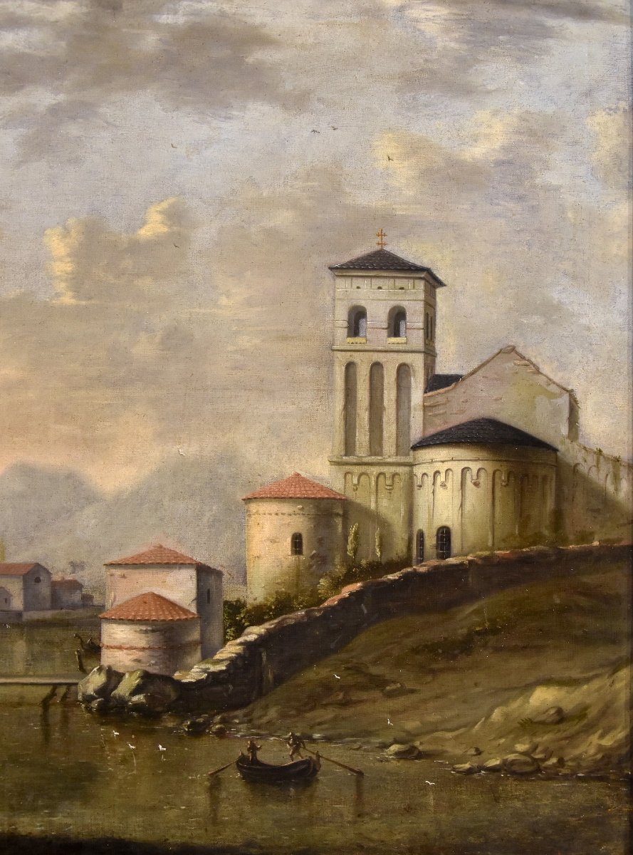 Mediterranean Coastal Landscape, Flemish Painter Active In Italy In The 18th Century-photo-4