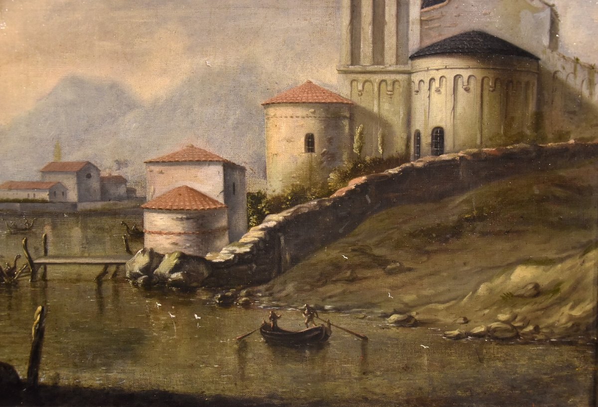 Mediterranean Coastal Landscape, Flemish Painter Active In Italy In The 18th Century-photo-5